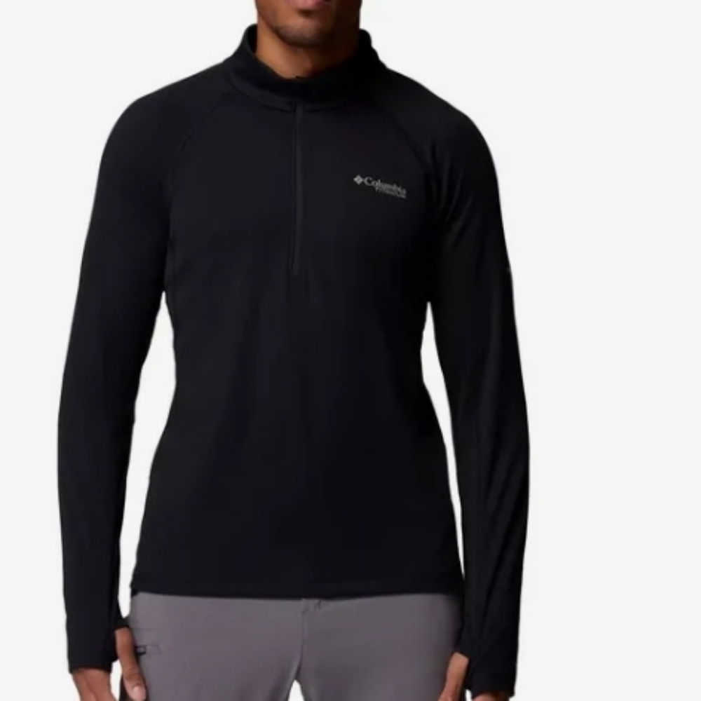 Columbia Nwot Medium Black Omni Heat Half Zip Base layer